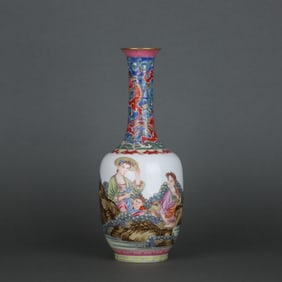 Enamel Figures Pattern Vase