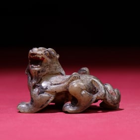 A Rare White Jade Hetian Jade Auspicious Beast