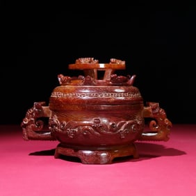 A Rare White Jade Hetian Jade Vessel