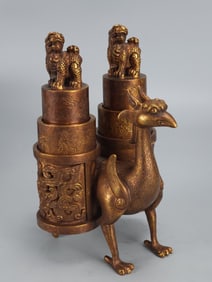 Gilt Bronze Auspicious Beast Shape Seal