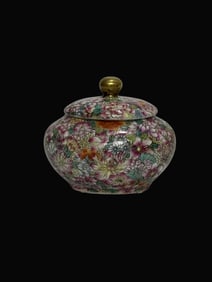 A Rare Famille-Rose Flower Pattern Water Pot