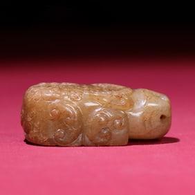 A Rare Hetian Jade Buffalo