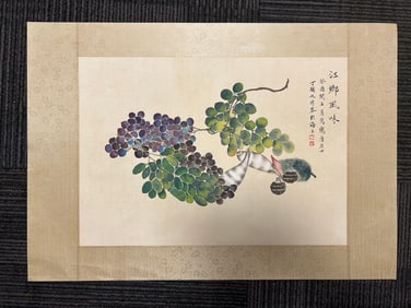 A Chinese Vertical Scroll Ink Painting of Landscape on Paper,Modern Time of China,Ding Fuzhi,without