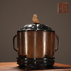 Bronze Body Petal-Shaped Censer