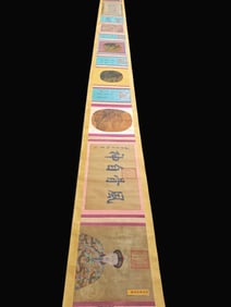 A Chinese Hand Scroll Ink Painting of Figures on Paper