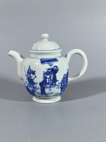 A Exquisite Blue and White Figures Pattern Teapot