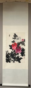 A Set of Chinese Ink Scroll Painting of Eagle on Paper,Modern Time of China,He Zhaoming,without