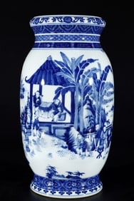 A Exquisite Blue and White Figure Pattern Vase