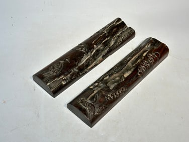 Huanghuali Wood Carved Crane Pattern Paper Weight