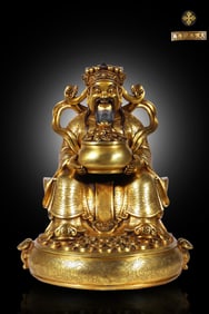 Bronze Body Gilt Statue of Mammon Ornament