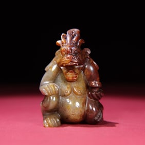 A Rare Hetian Jade Bear Ornament