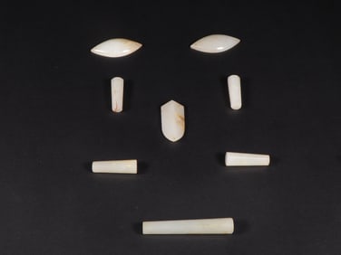 A Exquisite A Set of Hetian Jade Hand-Held Ornaments