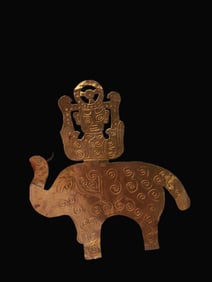 A Rare Gilt Bronze Animal-Shaped Gold Foil
