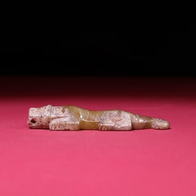 A Rare Hetian Jade Tiger