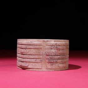 A Rare Hetian Jade Gray Skin Jade Cong