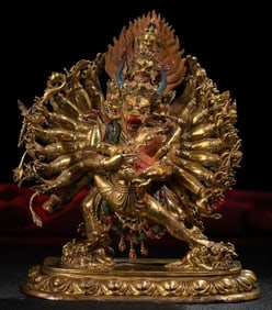 A Rare Gilt Bronze Vajrabhairava
