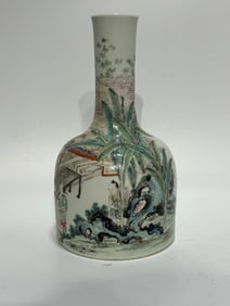 A Rare Famille-Rose Figure Story Pattern Vase with Poem