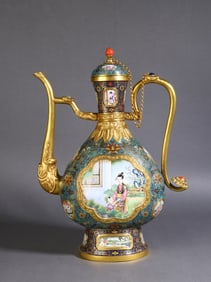 A Exquisite Enamel Figure and Story Pattern Ewer