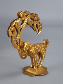 Gilt Silver Sheep Shape Hat Finial