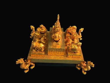 A Rare Gilt Bronze Set of Seals