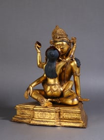 A Exquisite Gilt Bronze Mandkesvara Buddha Statue