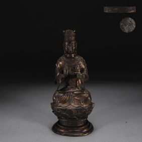 Bronze Body Gilt Statue of Avalokitesvara Ornament