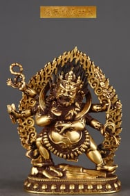 Gilt Red Copper Vajra Protector Statue