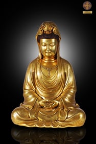 Bronze Body Gilt Statue of Avalokitesvara Ornament