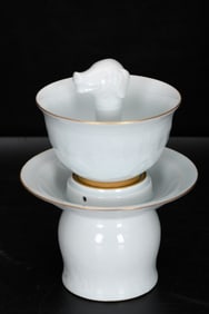 White Glazed Twelve Chinese Zodiac Signs Cups