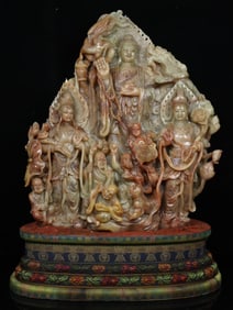 An Exquisite Shoushan Stone Figure Pattern Ornament