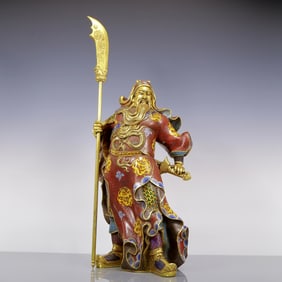 An Exquisite Gilt Bronze Cloisonne Figures