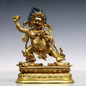 A Exquisite Gilt Bronze Statue of Mammon