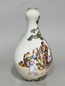 An Exquisite Famille-Rose Character and Story Pattern Vase