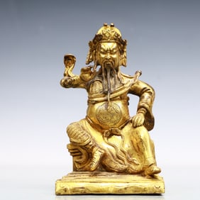 A Exquisite Gilt Bronze Guan yu