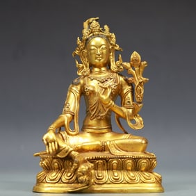 A Exquisite Gilt Bronze Statue of Tara