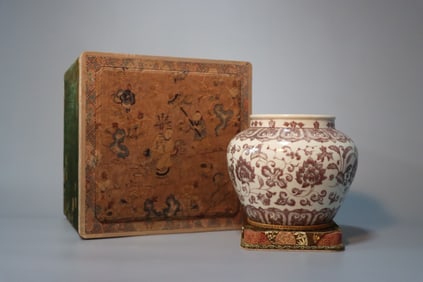 An Exquisite Underglaze-Red Flower Pattern Jar