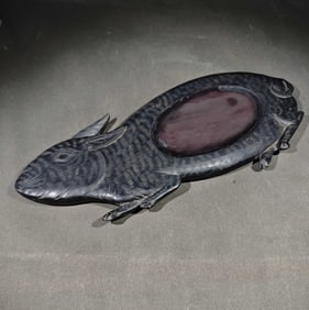 An Exquisite with poem Rabbit-Shaped Inkstone