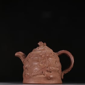 An Exquisite Purple Sands Banana Leaf Pattern Teapot