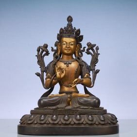 An Exquisite Gilt Bronze Statue of Tara