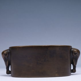An Exquisite Bronze Double-Ears Censer