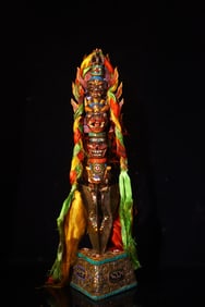 An Exquisite Iron Painted Color Inlaid Gems Ornament