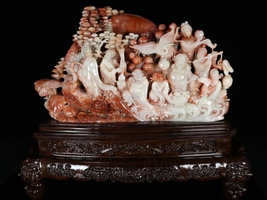 An Exquisite Tianhuang Stone Character and Story Pattern Ornament