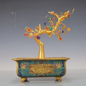 A Exquisite Cloisonne Lotus Pattern Ornament