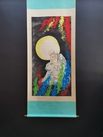 A Chinese Vertical Scroll Ink Painting of Figure on Paper