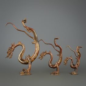 A Set of Fine Bronze Dragon Ornament