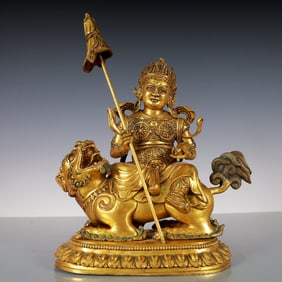 An Exquisite Gilt Bronze Statue of Mammon