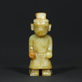 An Exquisite White Jade Figure Ornament
