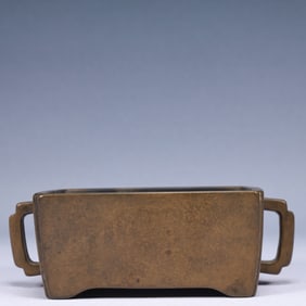 An Exquisite Bronze Double-Ears Censer