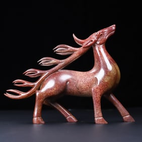 An Exquisite White Jade Deer Ornament