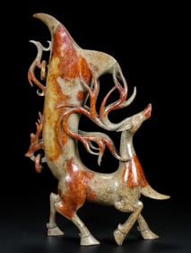 An Exquisite White Jade Deer-Shaped Cup